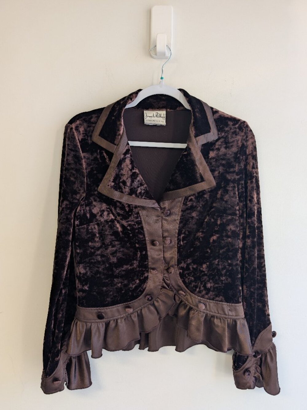 Vintage Joseph Ribkoff Velvet Ruffle Victorian Jacket
